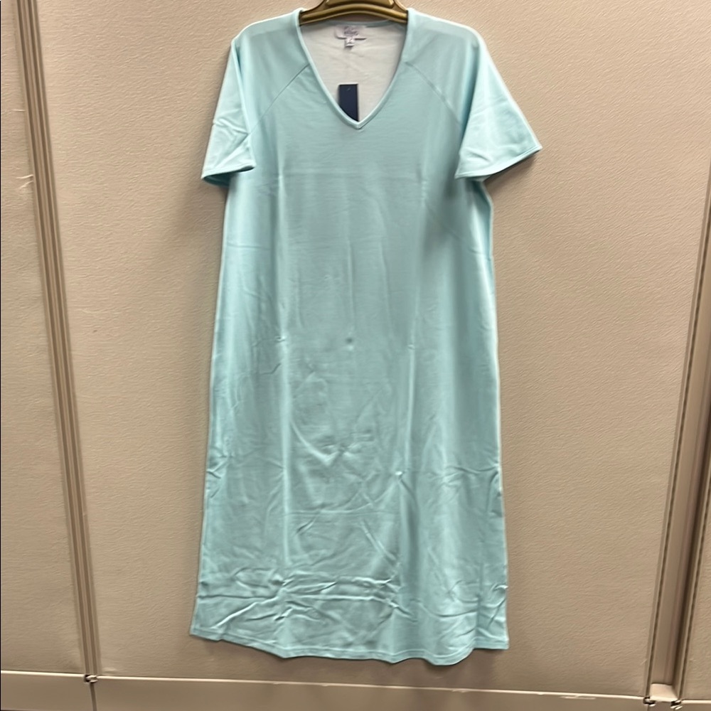 Light Blue V-Neck Sleep Dress